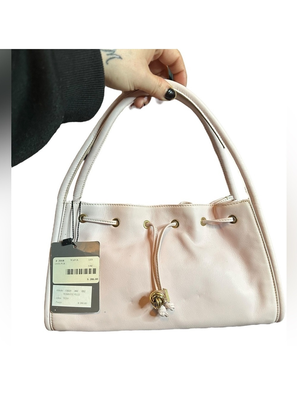 NWT pale pink Les Copains designer handbag purse